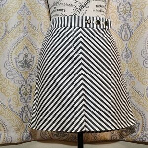 J.Crew Black and White Striped Cotton/Spandex Mini Skirt - Size 8
